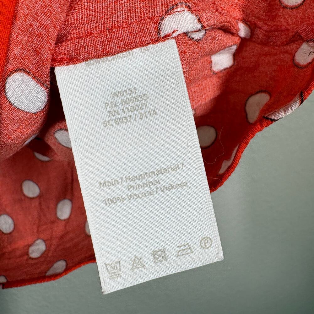 Boden Plus 18 Polka Dot Boxy Top Blouse Orange White Viscose Flutter Sleeves - Picture 7 of 7